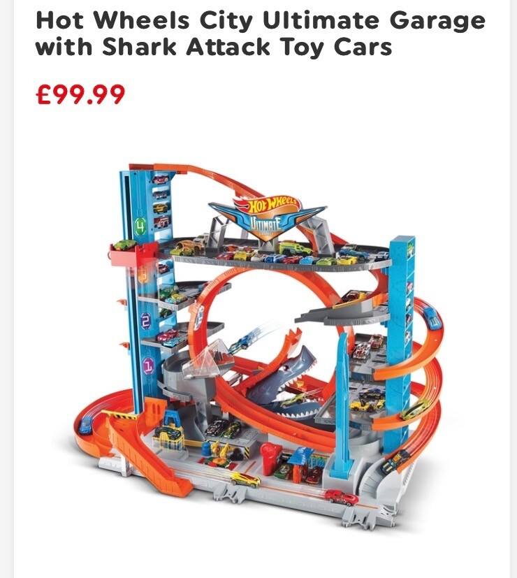 hot wheels ftb69 city garage with loops and shark